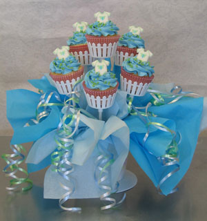 green onesies baby shower bouquet