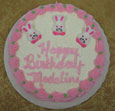 white w/pink borders & bunny decorations